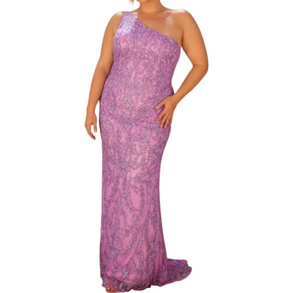 NEW PRIMAVERA stunning one-shoulder prom dress in lavender